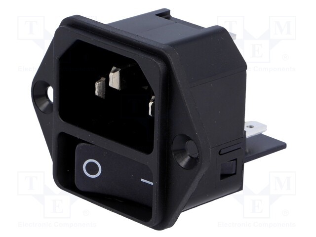 Connector: AC supply; socket; male; 12A; 250VAC; IEC 60320