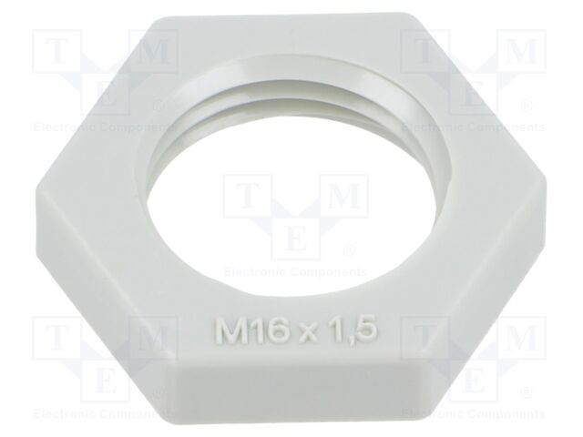 Nut; M16; polystyrene; light grey; Pitch: 1.5
