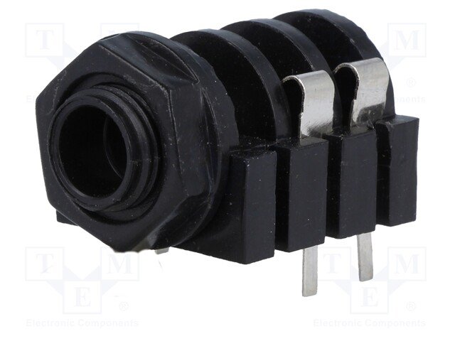 Socket; Jack 6,3mm; female; mono; with on/off switch; THT