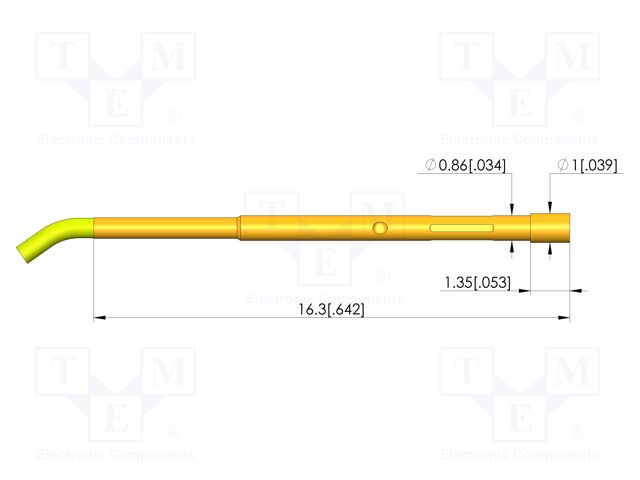 Test probe socket; gold-plated; KS-069; Flange height: 1.35mm