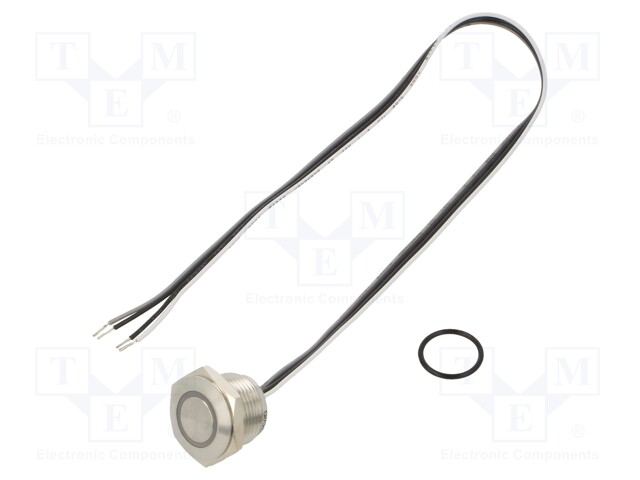 Switch: vandal resistant; Pos: 2; SPST-NO; 50mA/24VDC; IP65; green