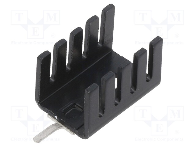 Heatsink: extruded; U; TO220; black; L: 19mm; W: 13.2mm; H: 12.7mm