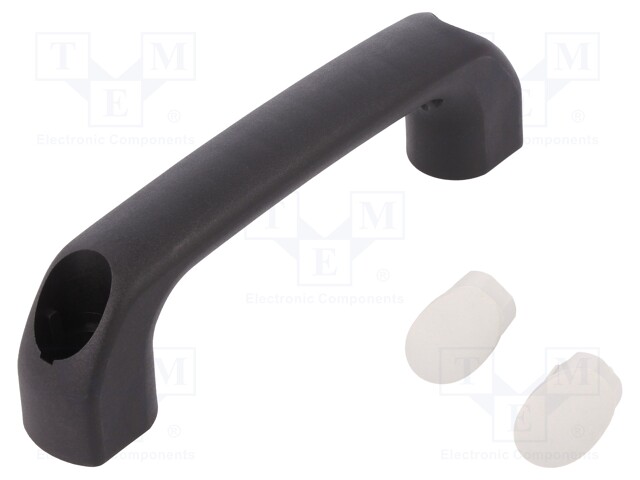 Handle; Mat: polyamide; black; H: 34mm; L: 120mm; grey; W: 18mm; 530N