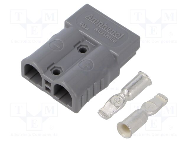 Connector: DC supply; plug; hermaphrodite; AXC50; 600V; PIN: 2; grey