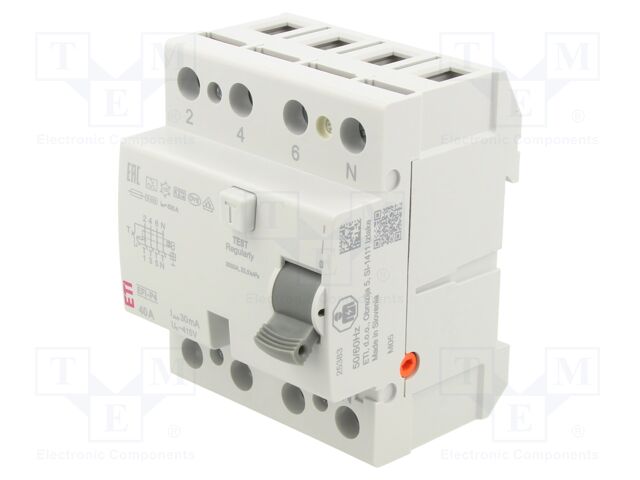 RCD breaker; Inom: 40A; Ires: 30mA; Poles: 4; 230/400V; DIN; IP20