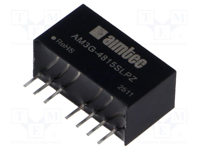 Converter: DC/DC; 3W; Uin: 36÷75V; Uout: 15VDC; Iout: 200mA; SIP8; THT