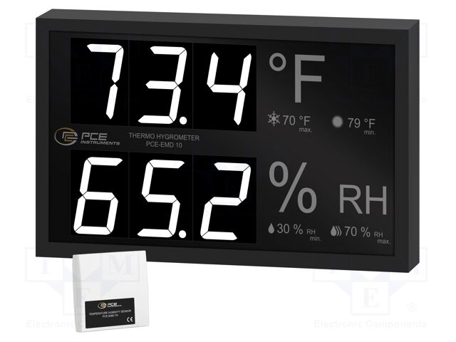 Thermo-hygrometer; 32°F÷122°F; 0÷99.9%RH; Resol: 0,1°F; 0.1%RH
