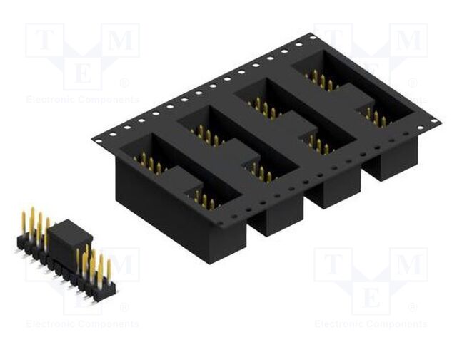 Connector: pin strips; pin header; male; PIN: 22; 2.54mm; SMT; 2x11