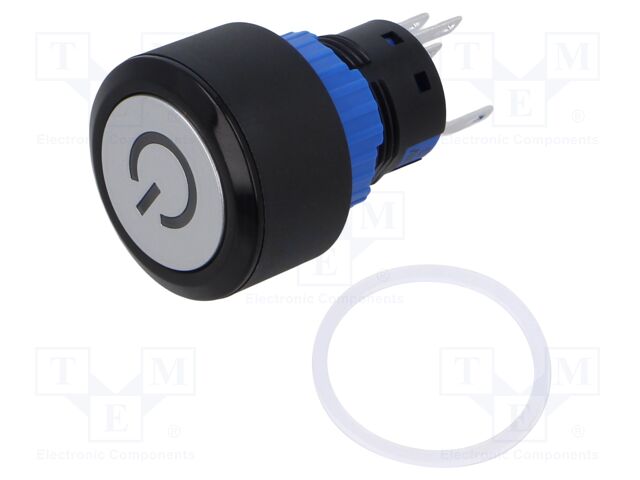 Switch: push-button; Pos: 2; SPDT; 0.5A/220VAC; 1A/24VDC; ON-ON