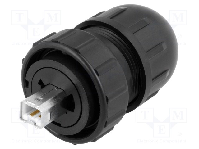 Plug; USB B; Data-Con-X; for cable; straight; USB 2.0; IP67,IP68
