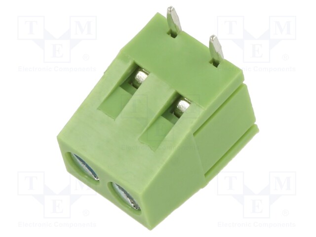 PCB terminal block; straight; 5mm; ways: 2; on PCBs; terminal