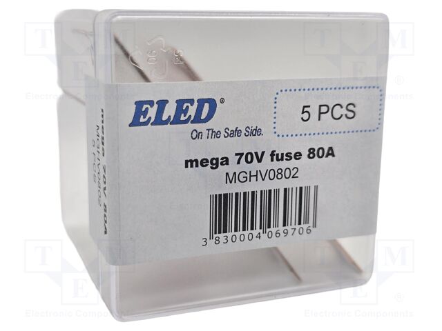 Fuse: fuse; 80A; 70VDC; automotive; 68mm; M8 screw; 68x16x10.5mm