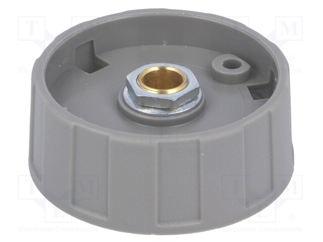 Knob; without pointer; ABS; Shaft d: 6mm; Ø40x15.5mm; grey
