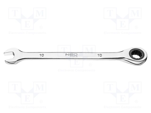 Wrench; combination spanner,with ratchet; 10mm; L: 160mm