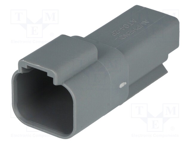 Connector: wire-wire; AT; plug; male; PIN: 2; IP67; Locking: latch