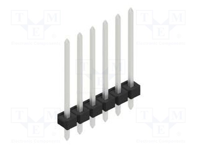 Connector: pin strips; pin header; male; PIN: 6; 2.54mm; THT; 1x6