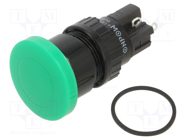 Switch: push-button; Pos: 2; SPDT; 2A/220VAC; 0.1A/220VDC; ON-(ON)