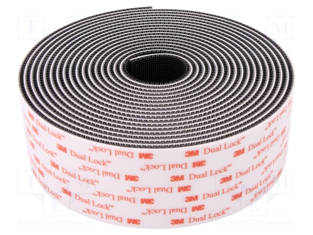 Tape: velcro; W: 50mm; L: 5m; D: 5.7mm; acrylic; black; -29÷93°C