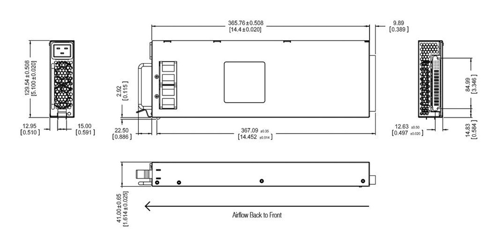 Power supply: switched-mode; for building in; 2825W; 12VDC; 233A