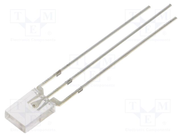 LED; red,blue; rectangular; 2x5x7mm; bicolour; 500÷750mcd; 120°