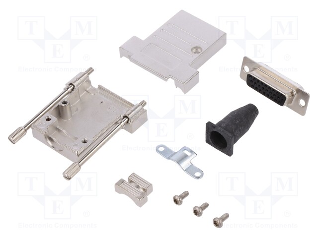 D-Sub; PIN: 26; plug; female; straight; soldering; for cable; black