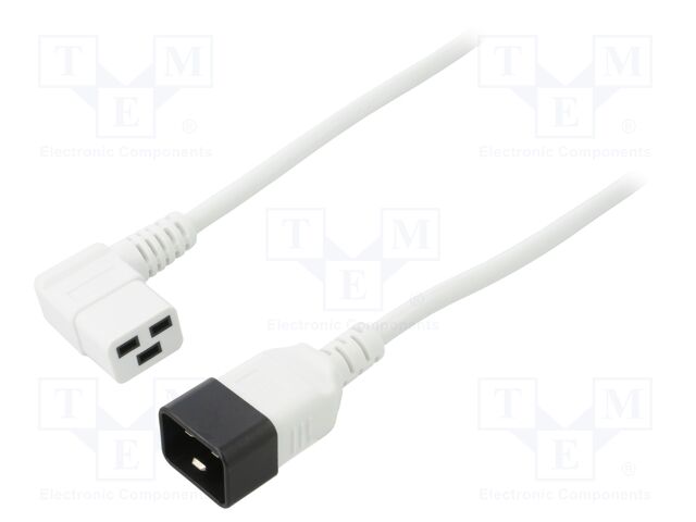 Cable; 3x1.5mm2; IEC C19 female angled,IEC C20 male; PVC; 1.8m