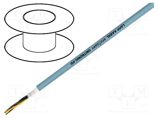Wire: data transmission; UNITRONIC® FD; 18x0,34mm2; PVC; grey