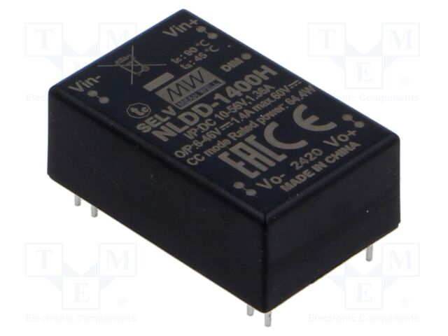 Converter: DC/DC; Uin: 10÷56V; Uout: 6÷46VDC; Iout: 1400mA; THT; NLDD