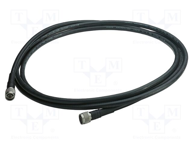 Cable; 3m; N male,both sides; PE; black; straight; -40÷85°C; 50Ω