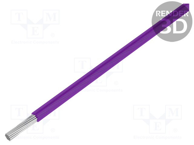 Wire; ThermoThin; stranded; Cu; 28AWG; violet; ECA fluoropolymer
