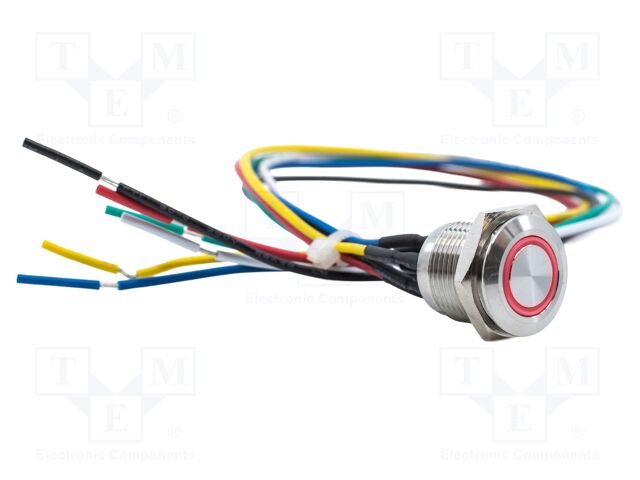 Switch: vandal resistant; SPST-NO; 2A/48VDC; IP65; OFF-(ON); Ø16mm
