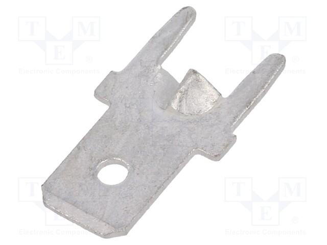 Terminal: flat; 4.8mm; 0.5mm; male; THT; brass; tinned; straight