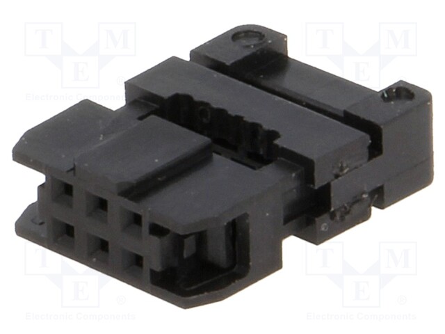 Plug; IDC; female; PIN: 6; with cable clamp; IDC; for ribbon cable