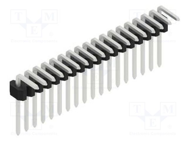 Connector: pin strips; pin header; male; PIN: 18; 1.27mm; THT; 1x18