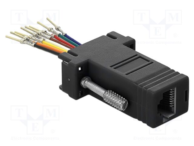 Adapter; D-Sub 9pin plug,RJ45 socket; black