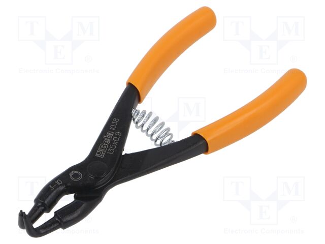 Pliers; for circlip; external; 3÷10mm; Pliers len: 135mm; angular