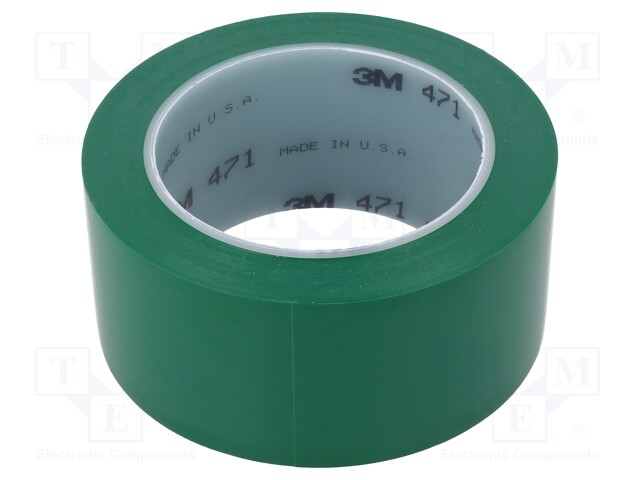Tape: marking; W: 50mm; L: 33m; Colour: green; D: 0.13mm; 2.5N/cm; 130%
