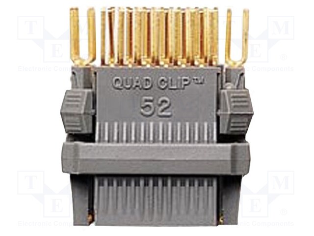 Test clip; PLCC; PIN: 52; grey; Overall len: 24.51mm; gold-plated