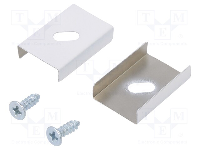 Flexible mounting plate S; white; stainless steel