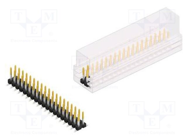 Connector: pin strips; pin header; male; PIN: 38; 2.54mm; SMT; 2x19