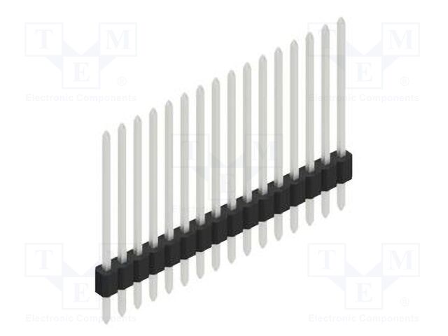 Connector: pin strips; pin header; male; PIN: 16; 1.27mm; THT; 1x16