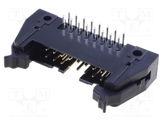 Socket; IDC; male; PIN: 16; angled 90°; THT; gold-plated; 2.54mm