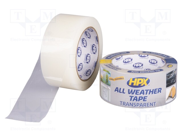 Tape: duct; W: 48mm; L: 25m; D: 0.18mm; transparent; acrylic; max.80°C