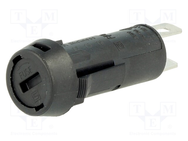 Fuse holder; cylindrical fuses; 5x20mm; 10A; Mounting: on panel