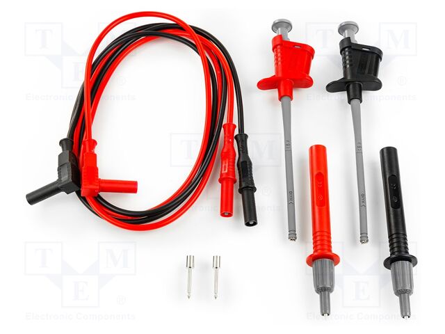 Test leads; 10A; 2m; black,red; 1kVDC