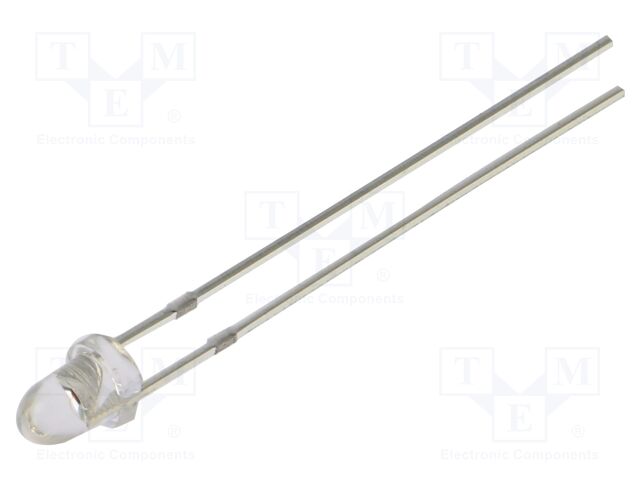 LED; yellow; 3mm; 50000mcd; 15°; Front: convex; 2.1÷2.6VDC; -30÷85°C