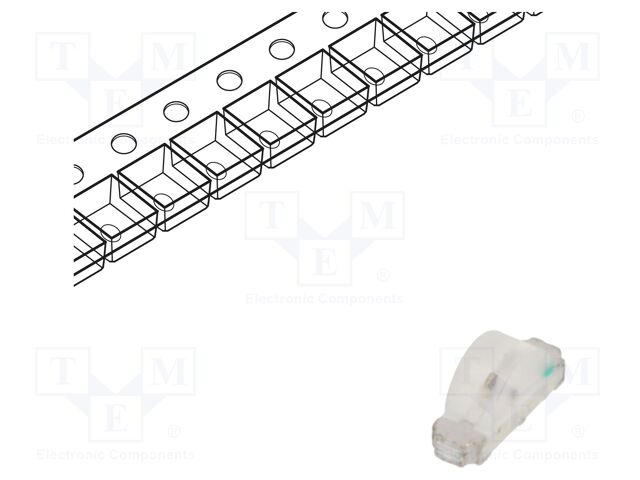 LED; white; SMD; 250mcd; 16000K; 120°; 5mA; 2.7÷3.3VDC; Front: flat