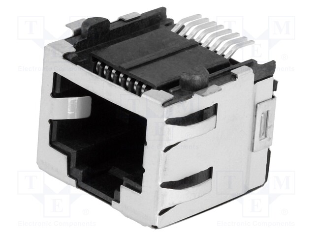 Socket; RJ45; PIN: 8; Cat: 5; shielded; gold-plated; Layout: 8p8c; SMT