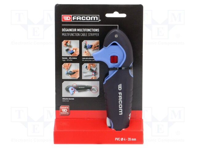 Stripping tool; 4÷28mm; Wire: round