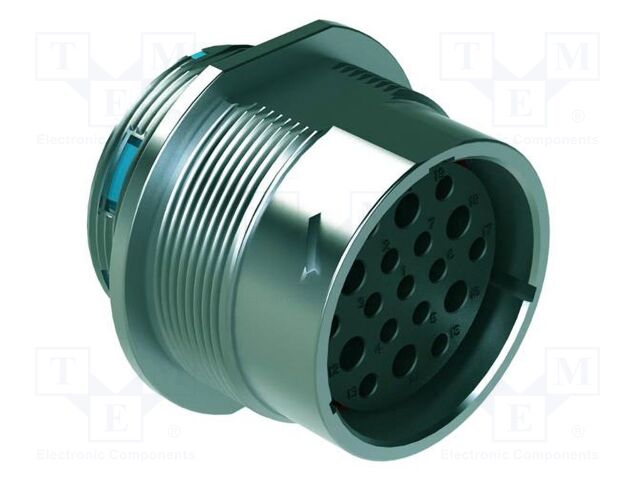 Connector: circular; socket; female; 25A; 250V; PIN: 19; IP67; silver